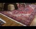 A hand-knotted wool oriental rug with natural dyes in a modern eco-friendly living room, showcasing sustainable rugs.
